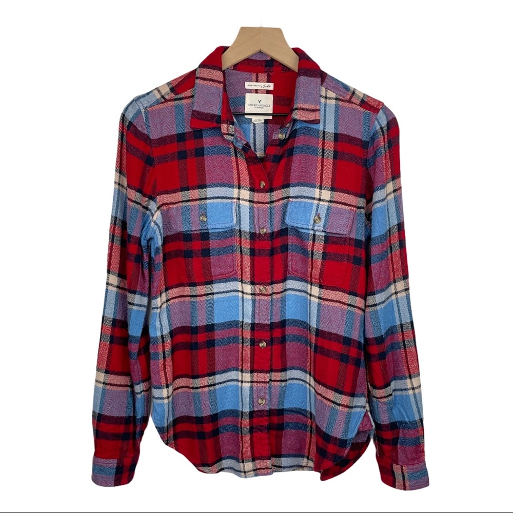 American Eagle Plaid Flannel Shirt S